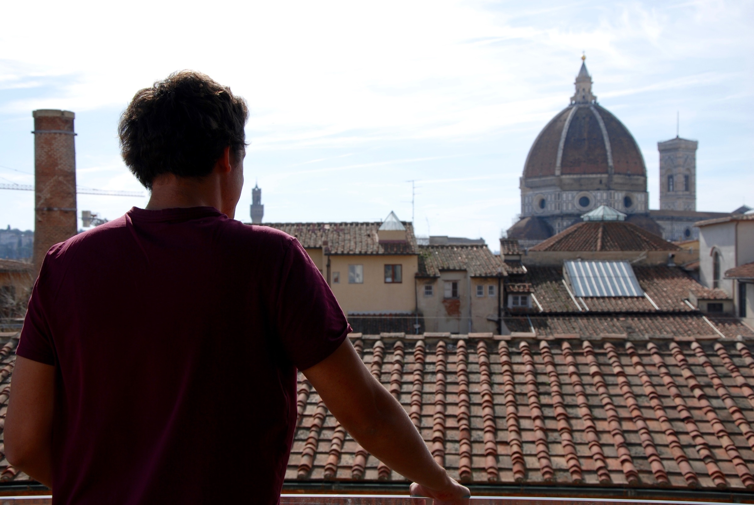 Looking out over the Florence Duomo from a rooftop